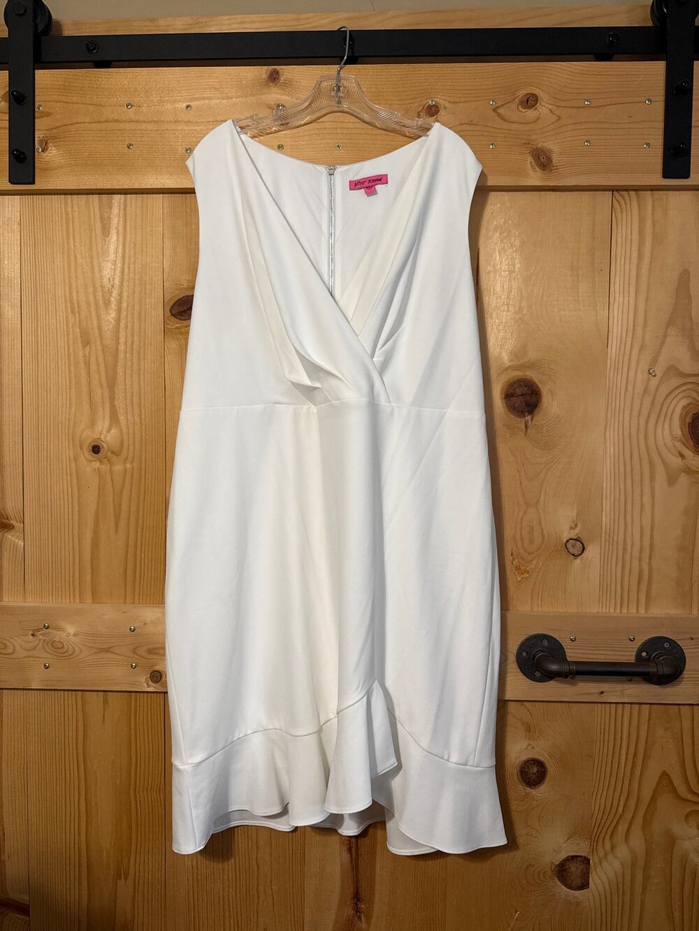 Betsey Johnson White Dress Plus Wedding Size 20 W Vow Renewal Annoversary Peplum